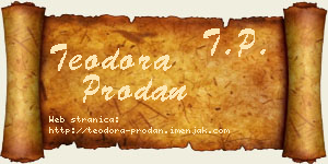 Teodora Prodan vizit kartica